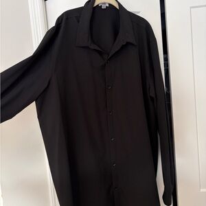 One Bone Luxury Stretch Black Men's Dress Shirt SmartFit 3XL